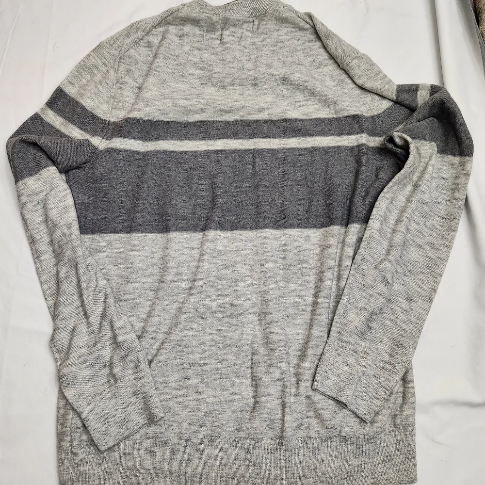 Banana Republic men's Eco sweater NWT gray striped lightweight size Medium